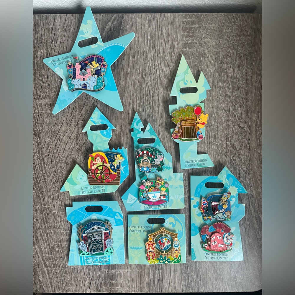 Disneyland Magic Collection Disney Park 9 Pin Set Castle Star puzzle tinker 2022